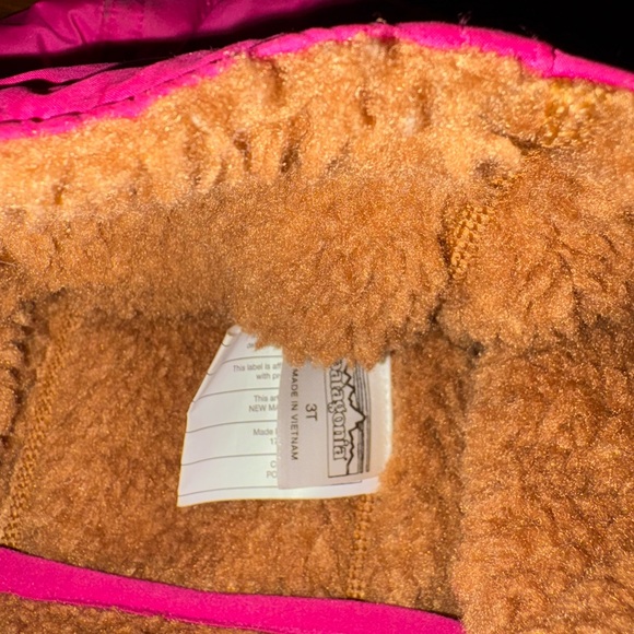 Patagonia Toddler Reversible Tribble Hoody Jacket (Pink/Navy) - Picture 2 of 3